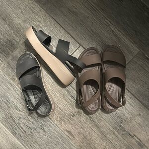 Crocs like new brown and black $20 each pair